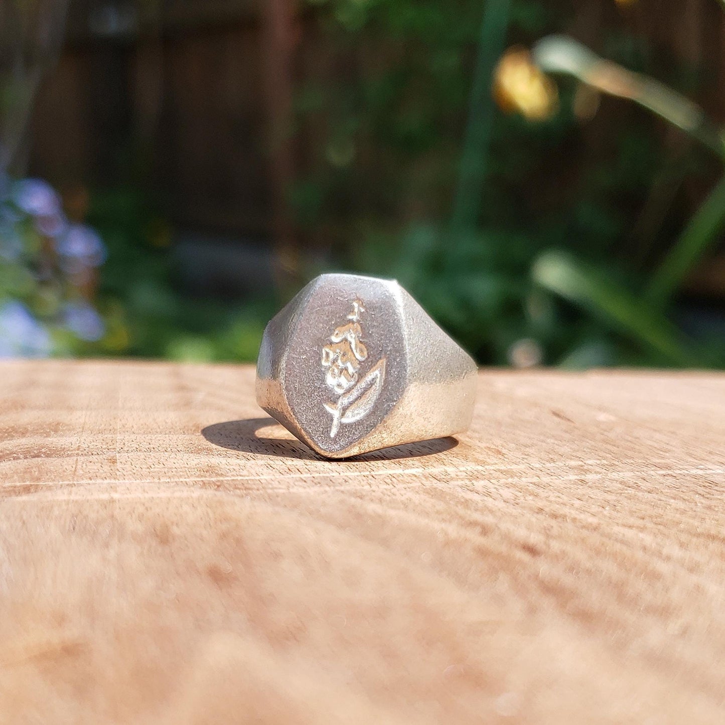 Foxglove wax seal signet ring