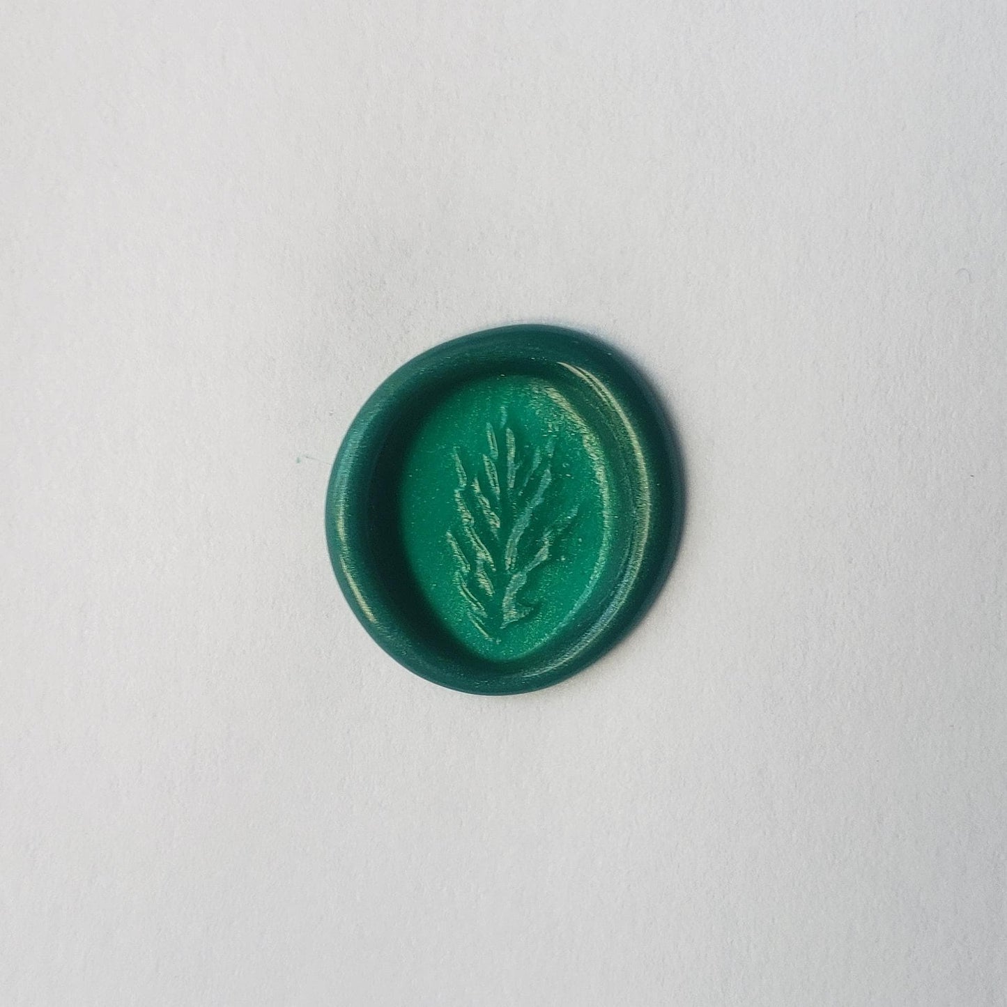 Mugwort leaf wax seal signet ring