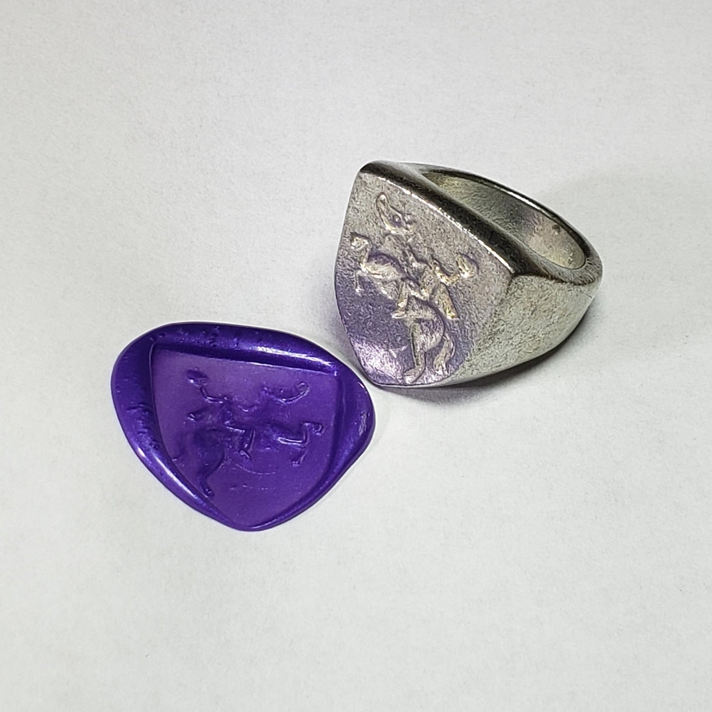 Headless horseman wax seal signet ring