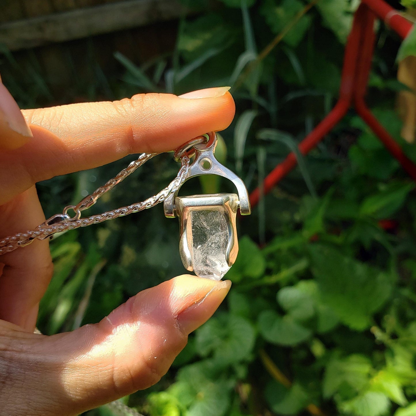 Crow quartz tower pendant