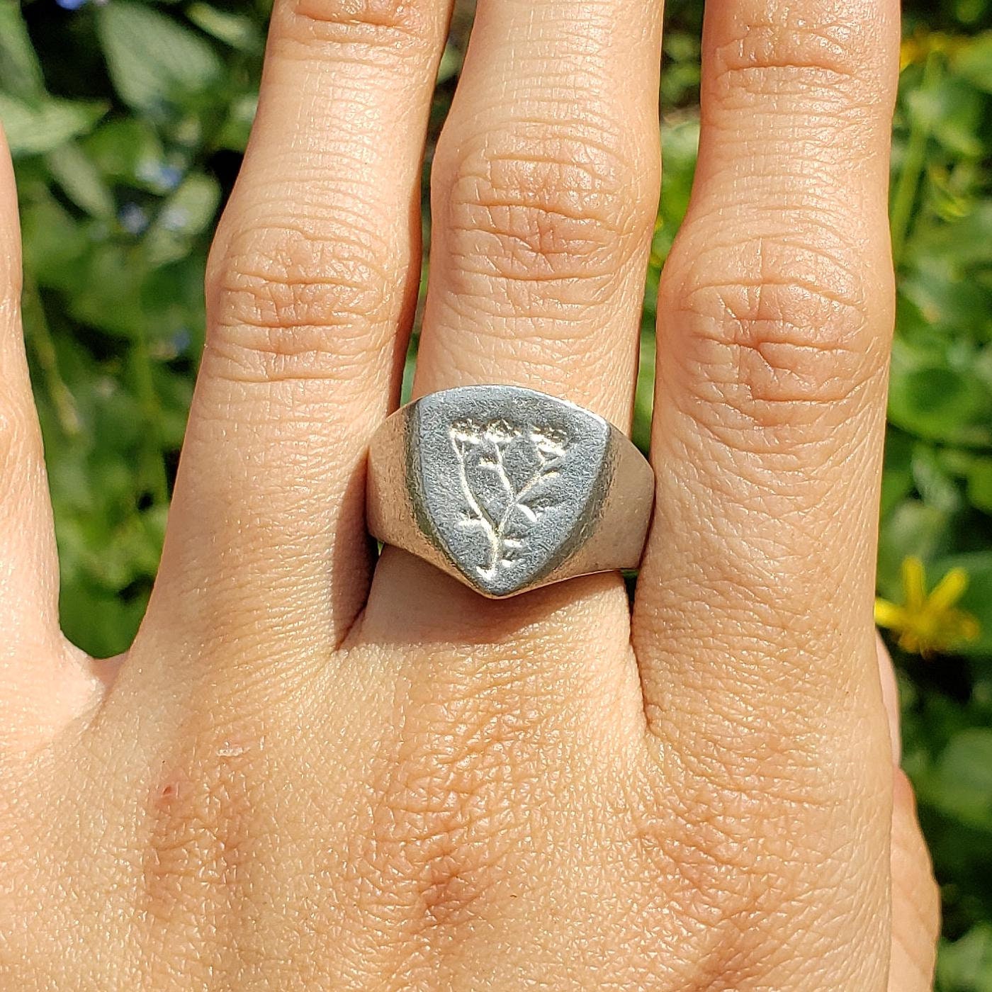 Yarrow wax seal signet ring