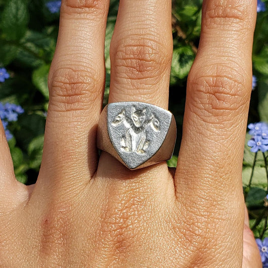 Cerberus wax seal signet ring