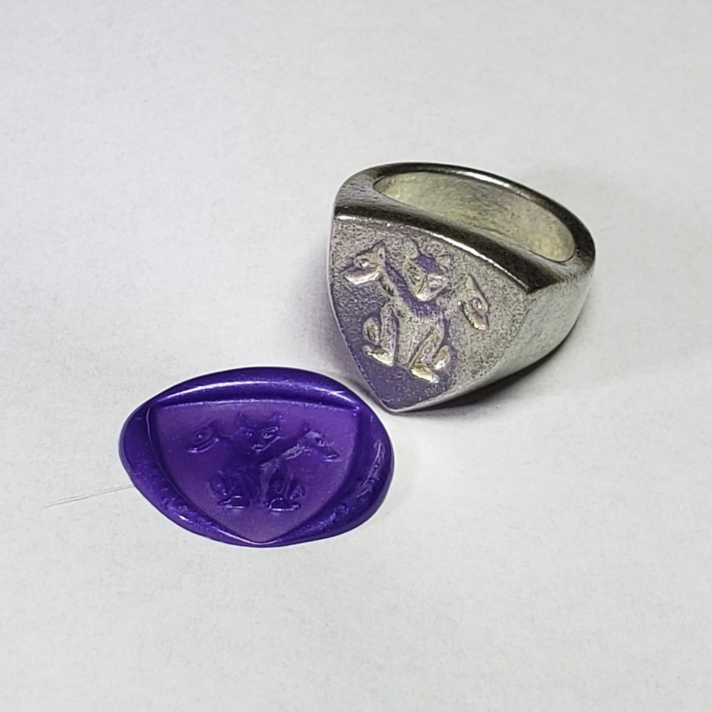 Cerberus wax seal signet ring