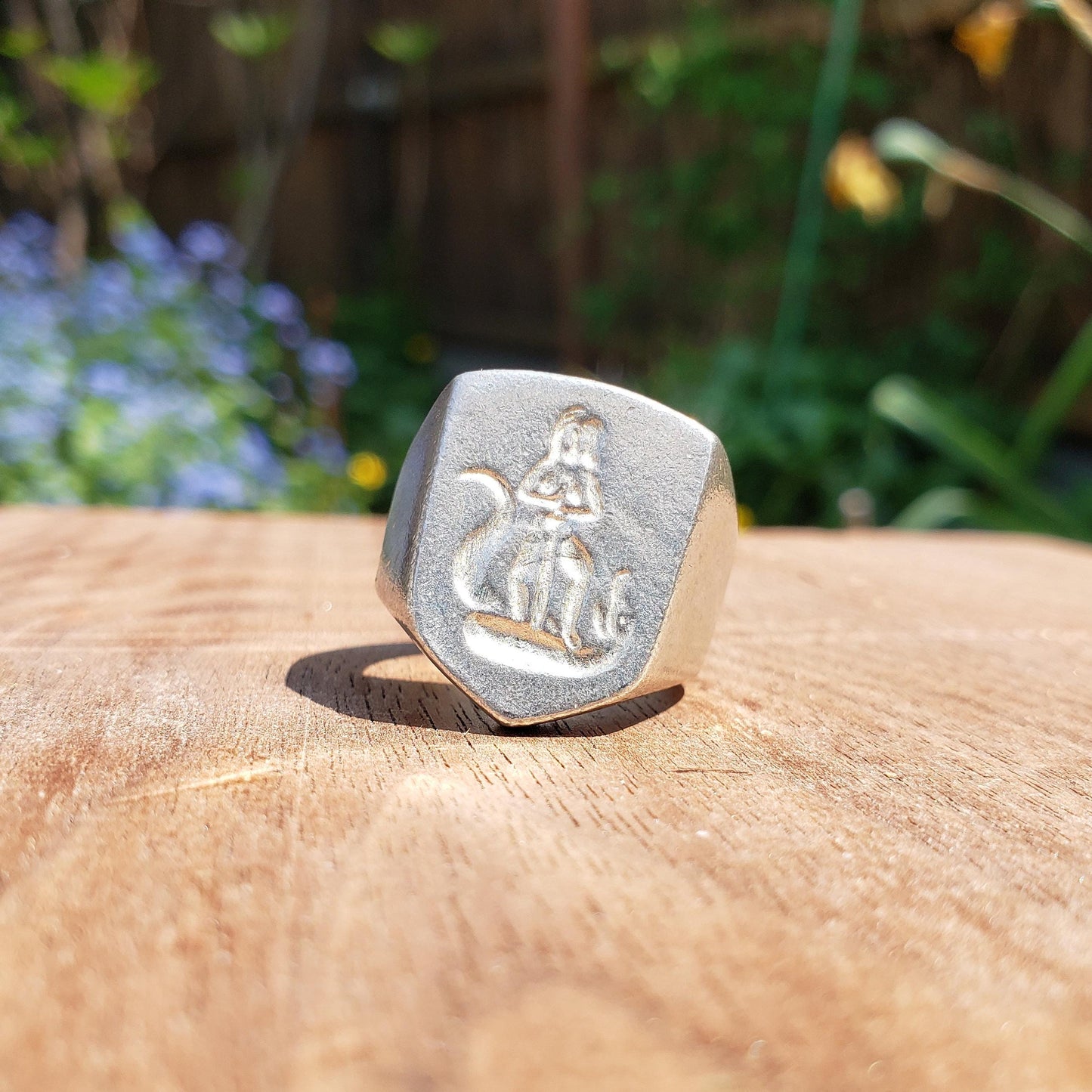 Serpent slayer wax seal signet ring