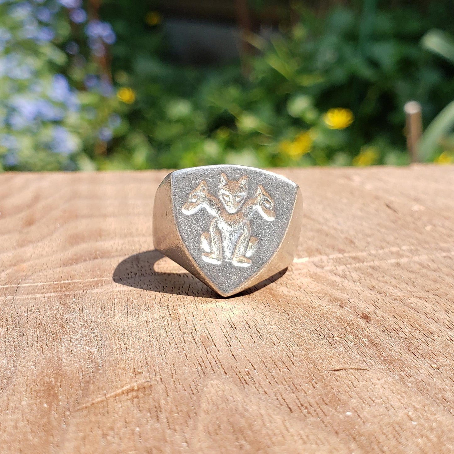 Cerberus wax seal signet ring