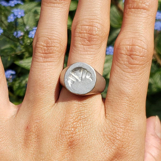 Croissant wax seal signet ring