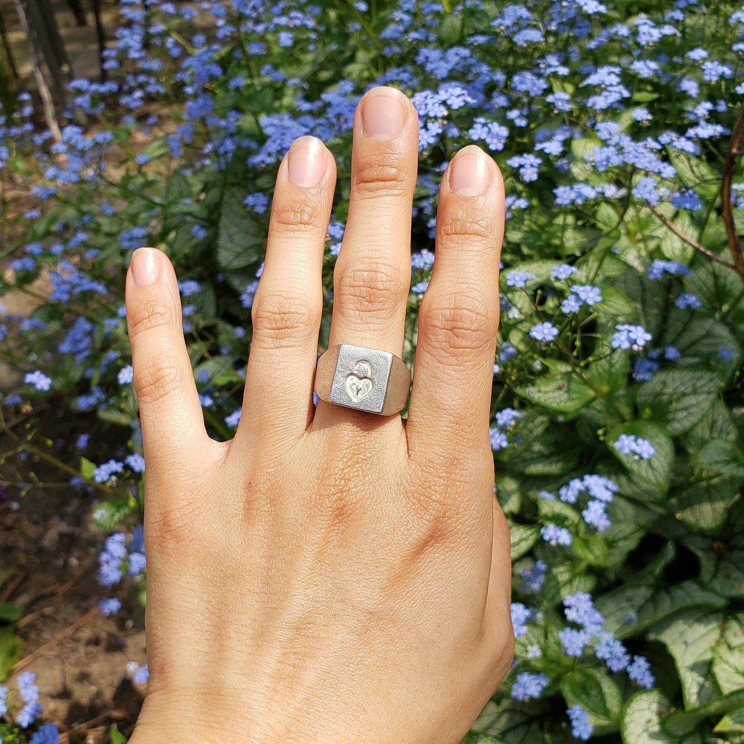 Heart lock wax seal signet ring