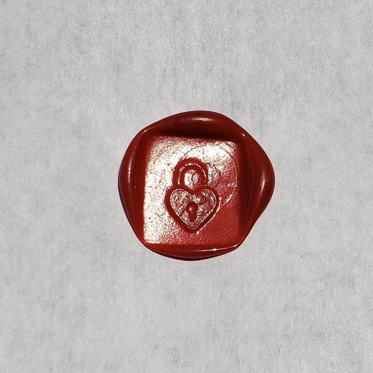 Heart lock wax seal signet ring