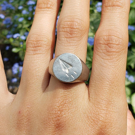 Paper plane wax seal signet ring