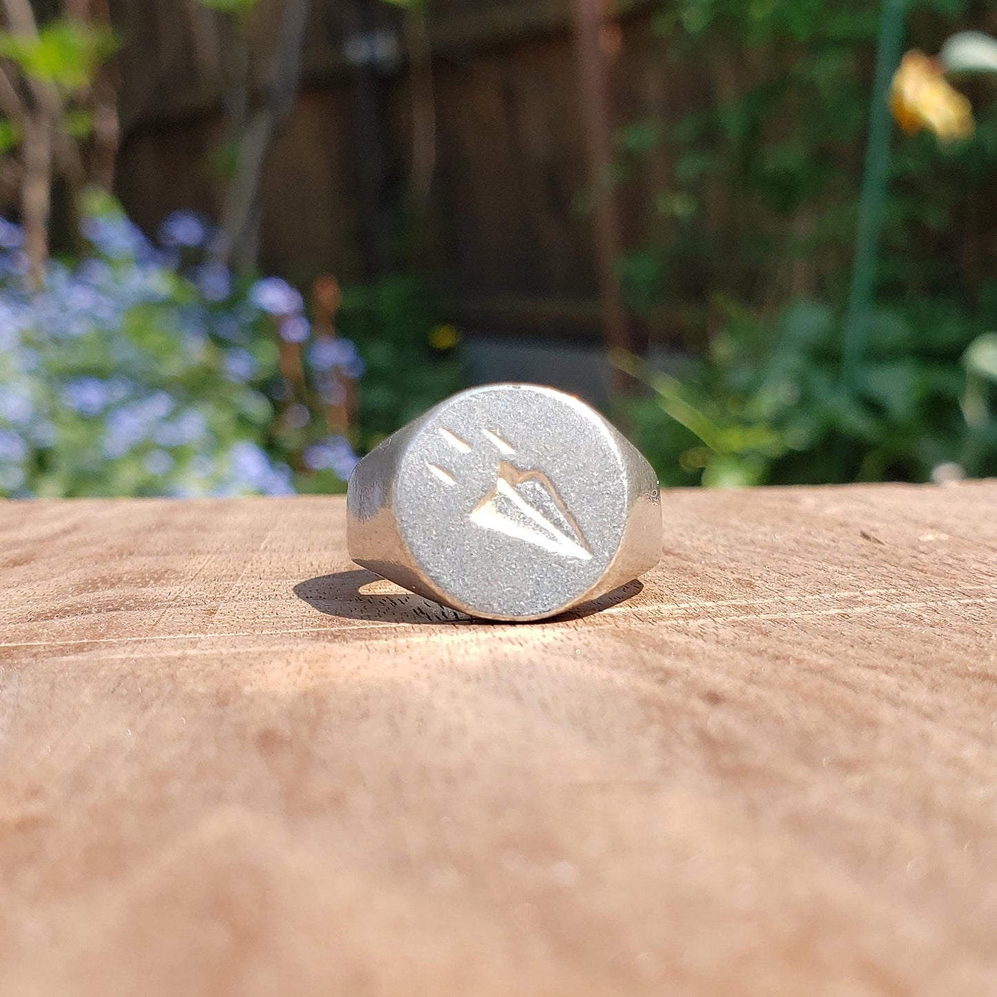 Paper plane wax seal signet ring