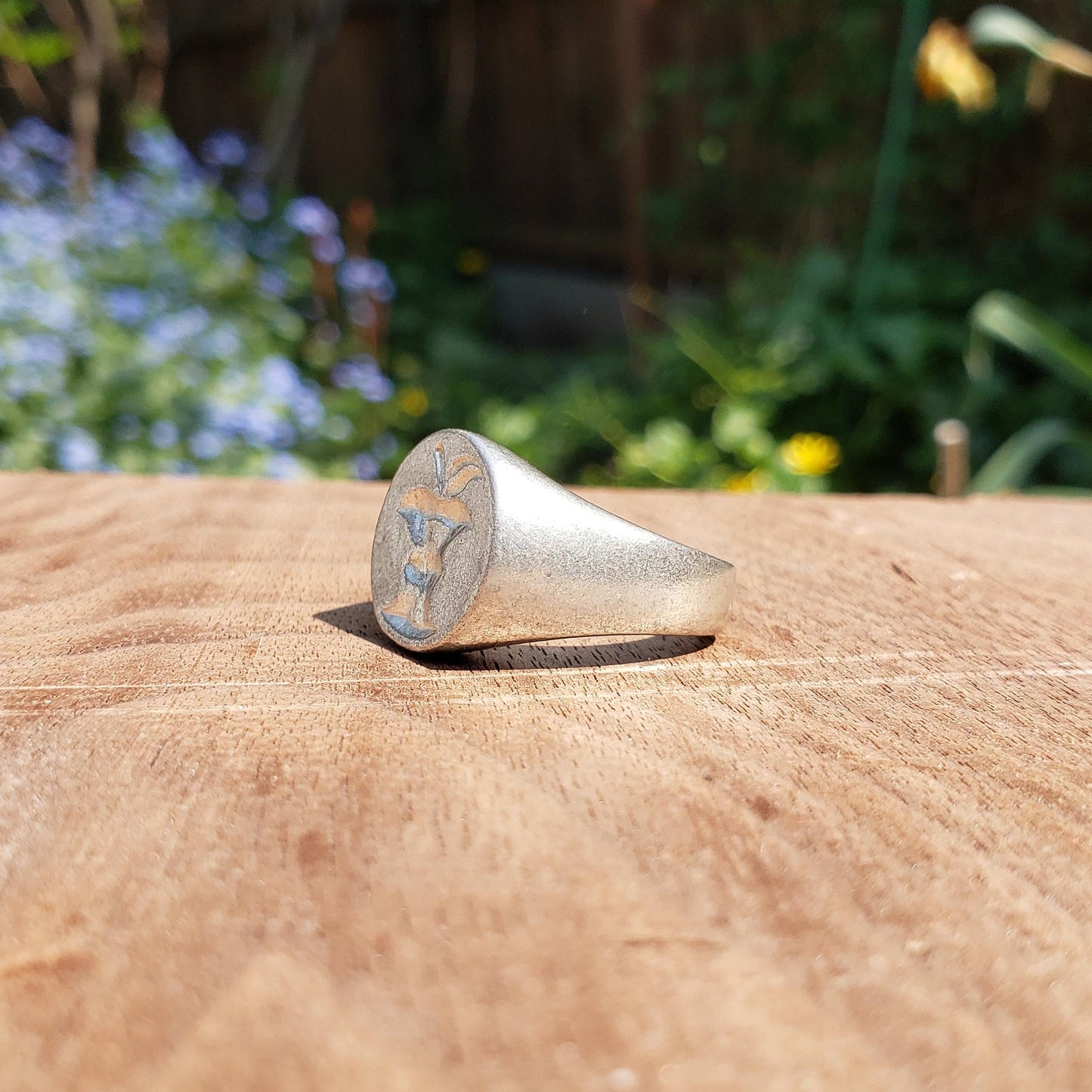 Apple core wax seal signet ring