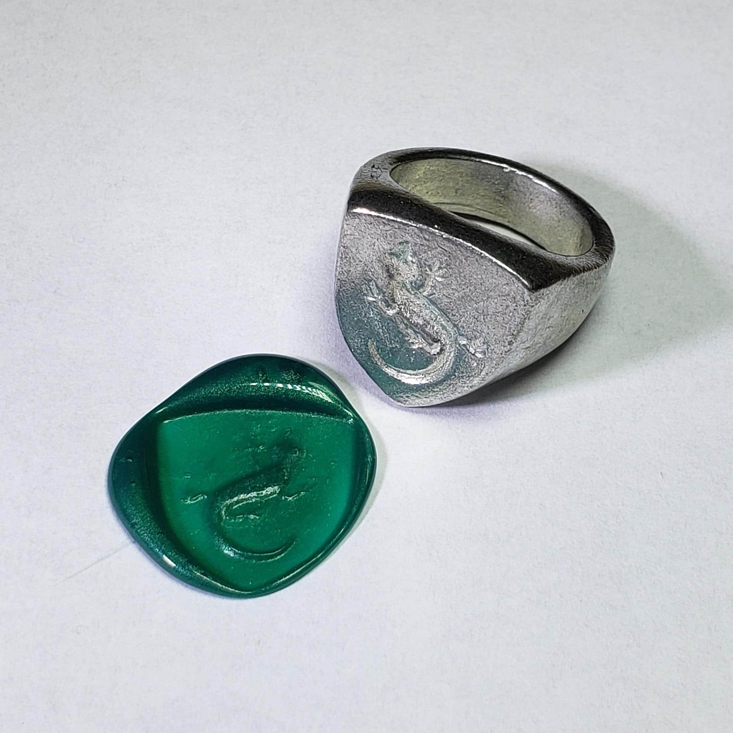 Salamander wax seal signet ring