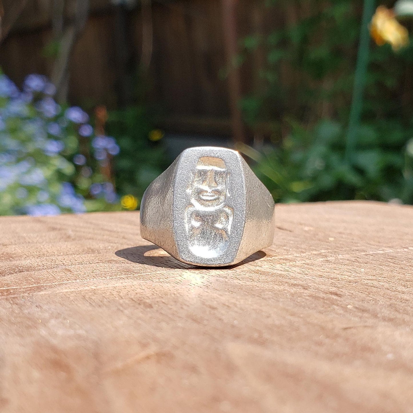 Moai wax seal signet ring