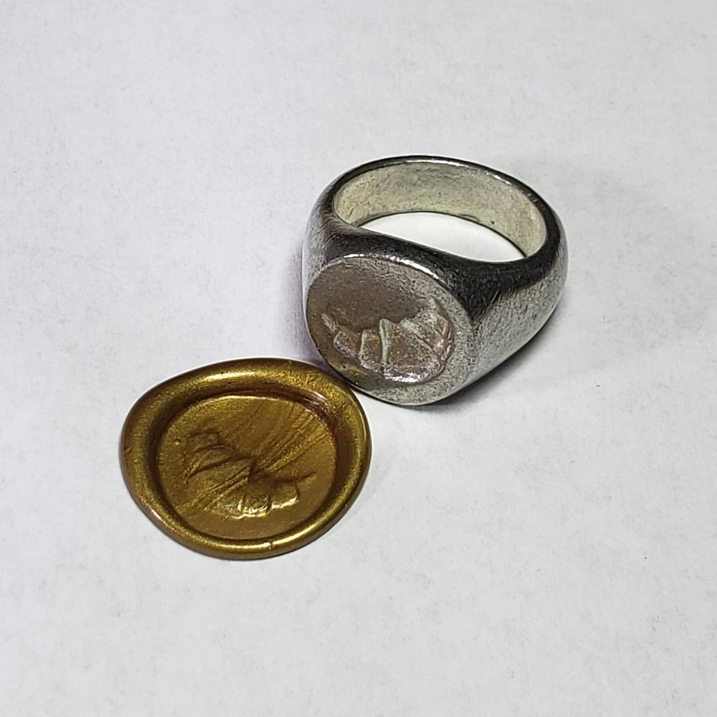 Croissant wax seal signet ring