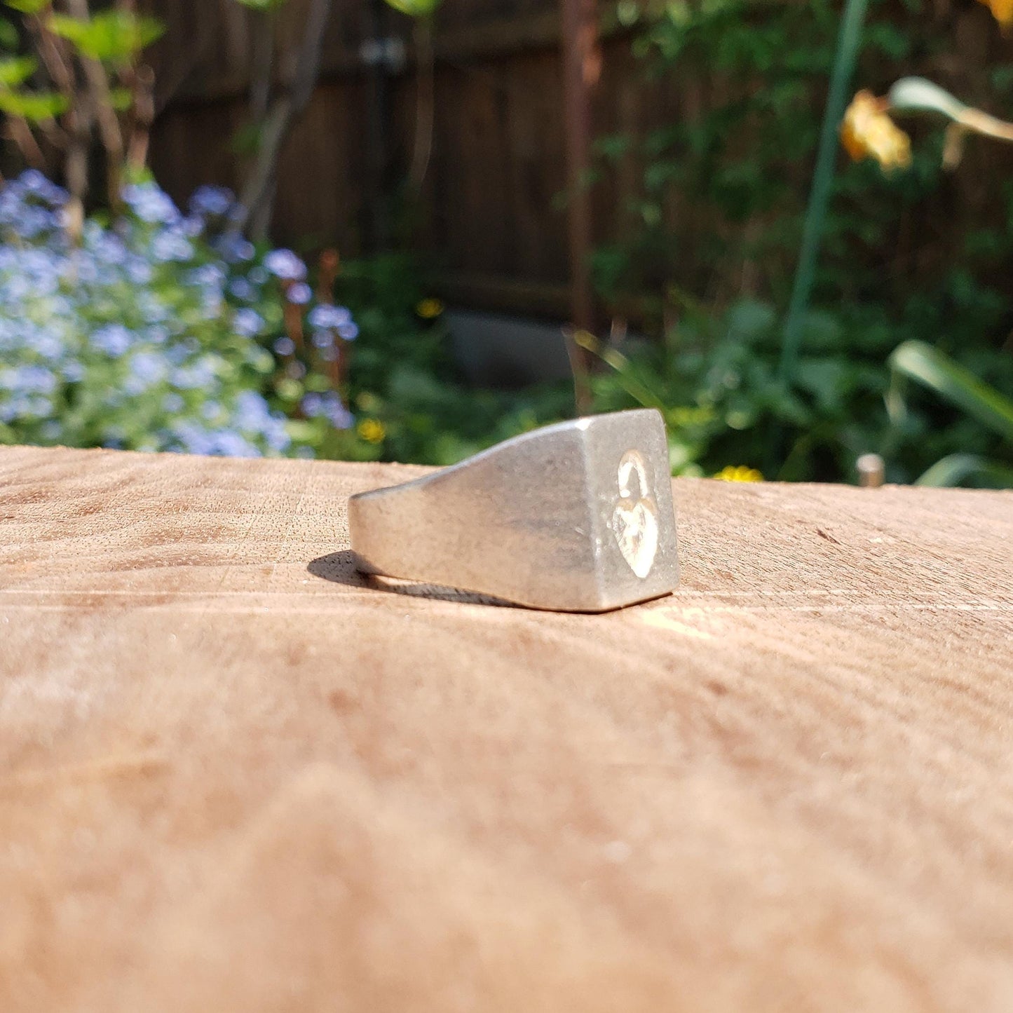 Heart lock wax seal signet ring