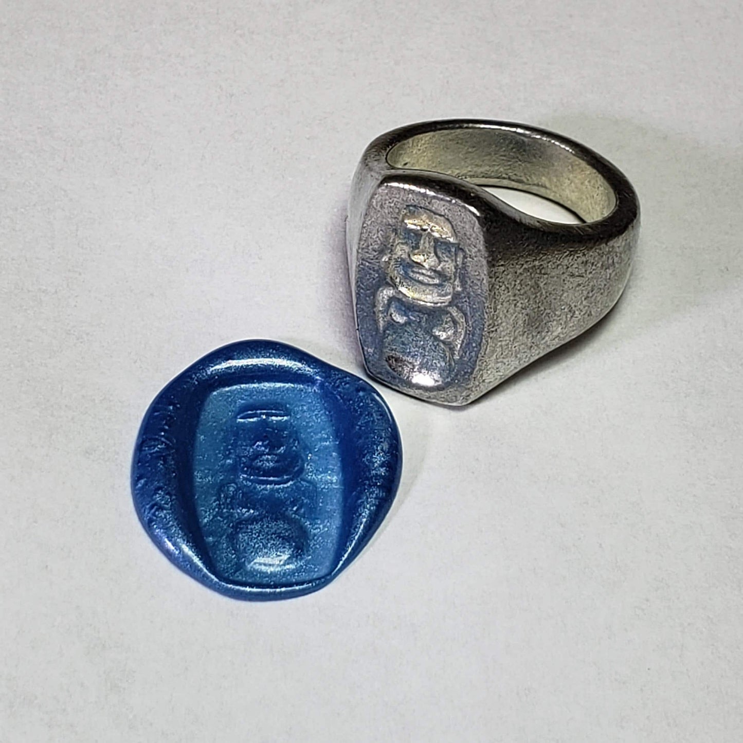 Moai wax seal signet ring