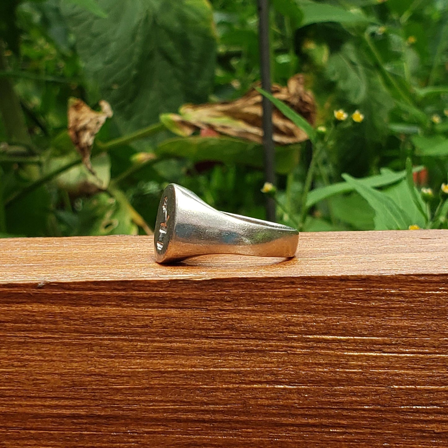 Flower pot wax seal signet ring