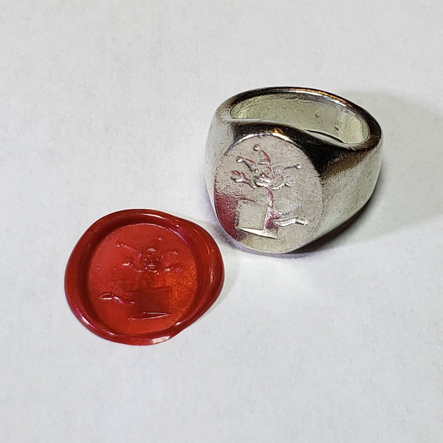 Jack in the box wax seal signet ring