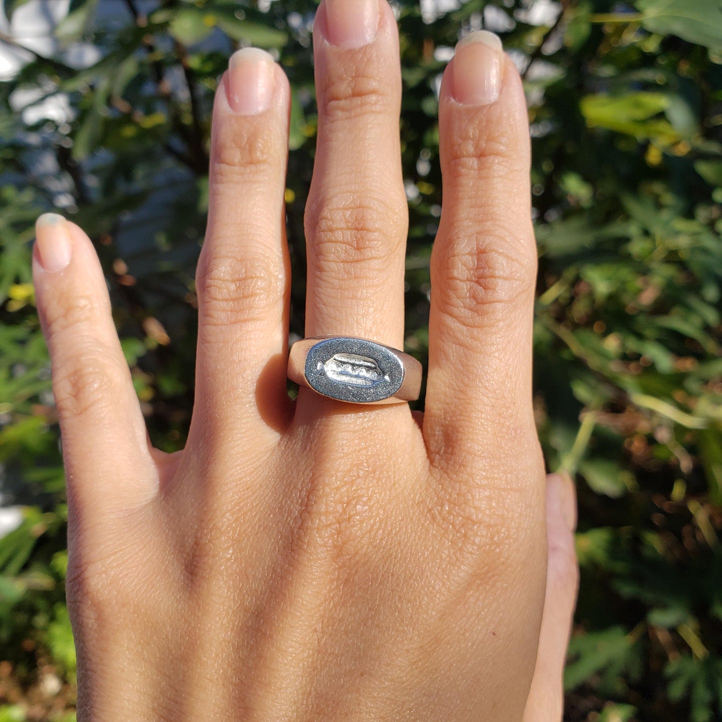 Hot dog wax seal signet ring