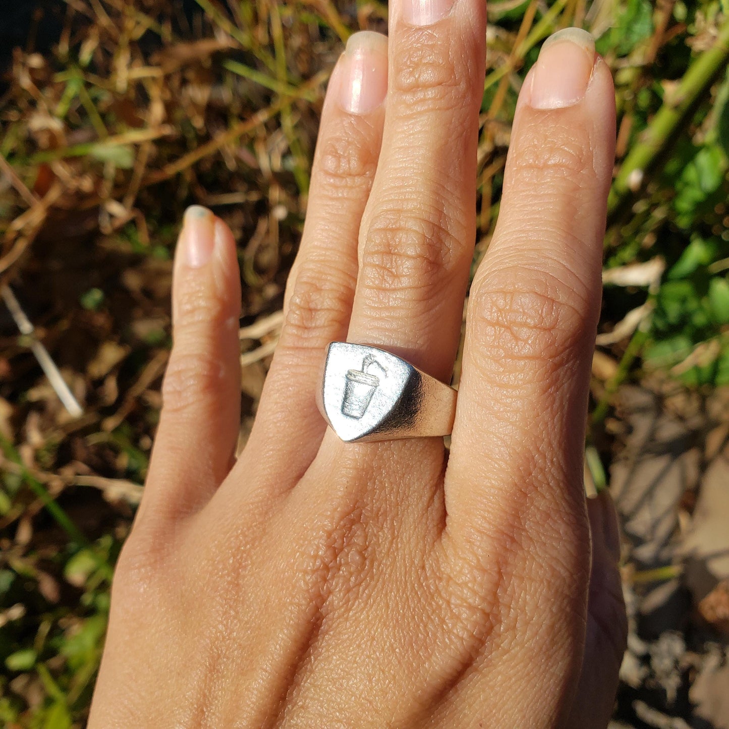 Soda cup wax seal signet ring