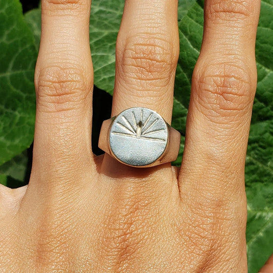 Sundial wax seal signet ring