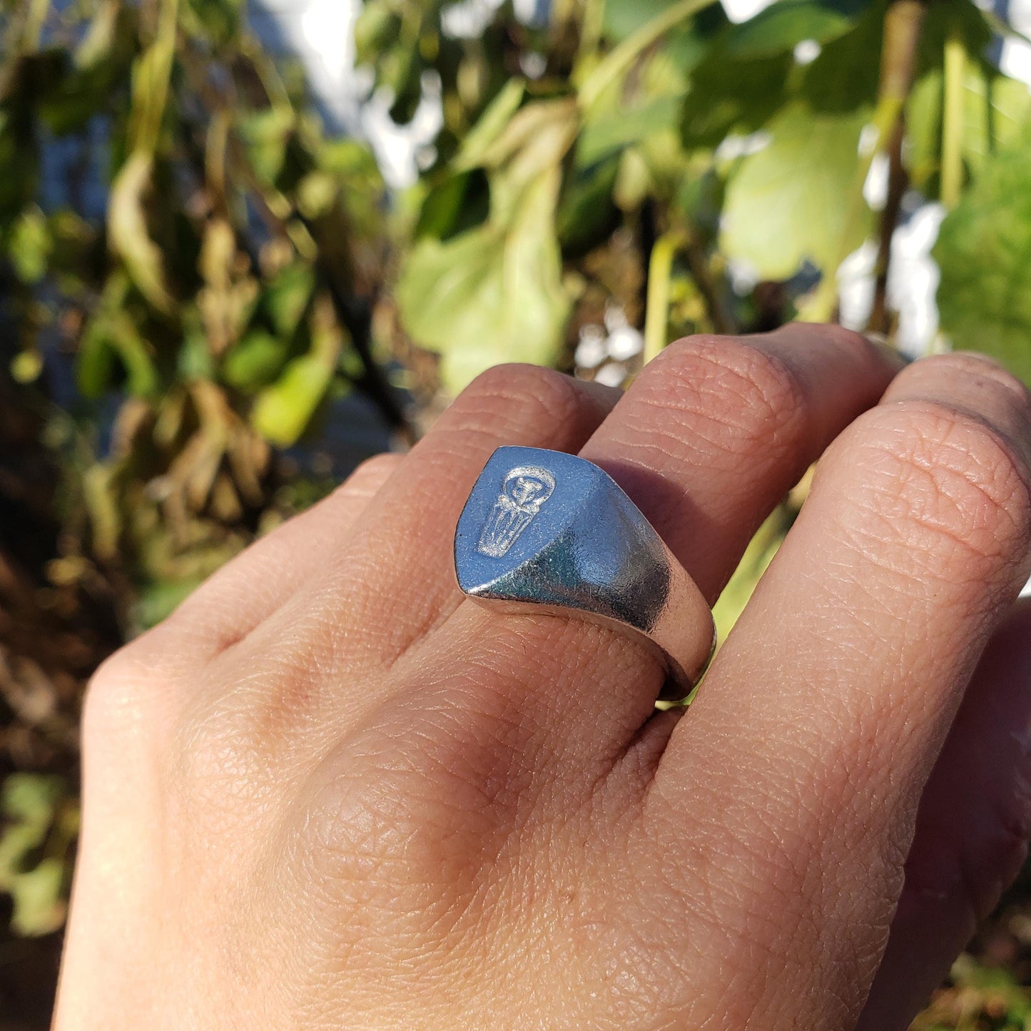 Trash racoon wax seal signet ring