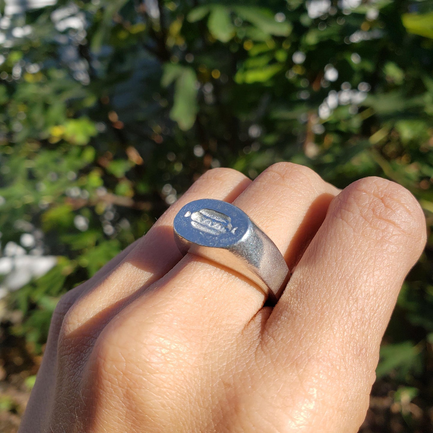 Hot dog wax seal signet ring
