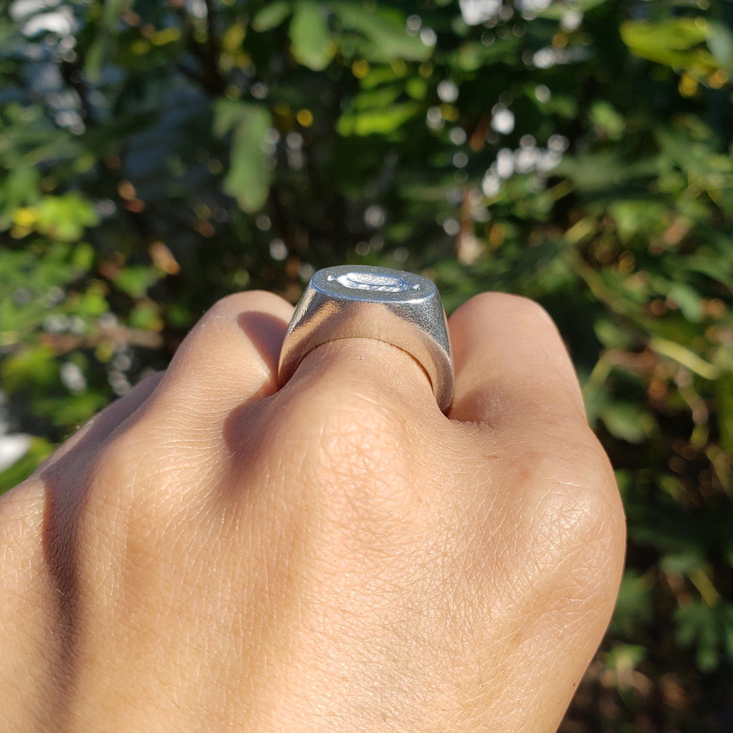 Hot dog wax seal signet ring