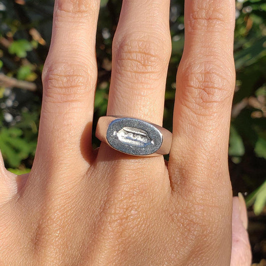 Hot dog wax seal signet ring