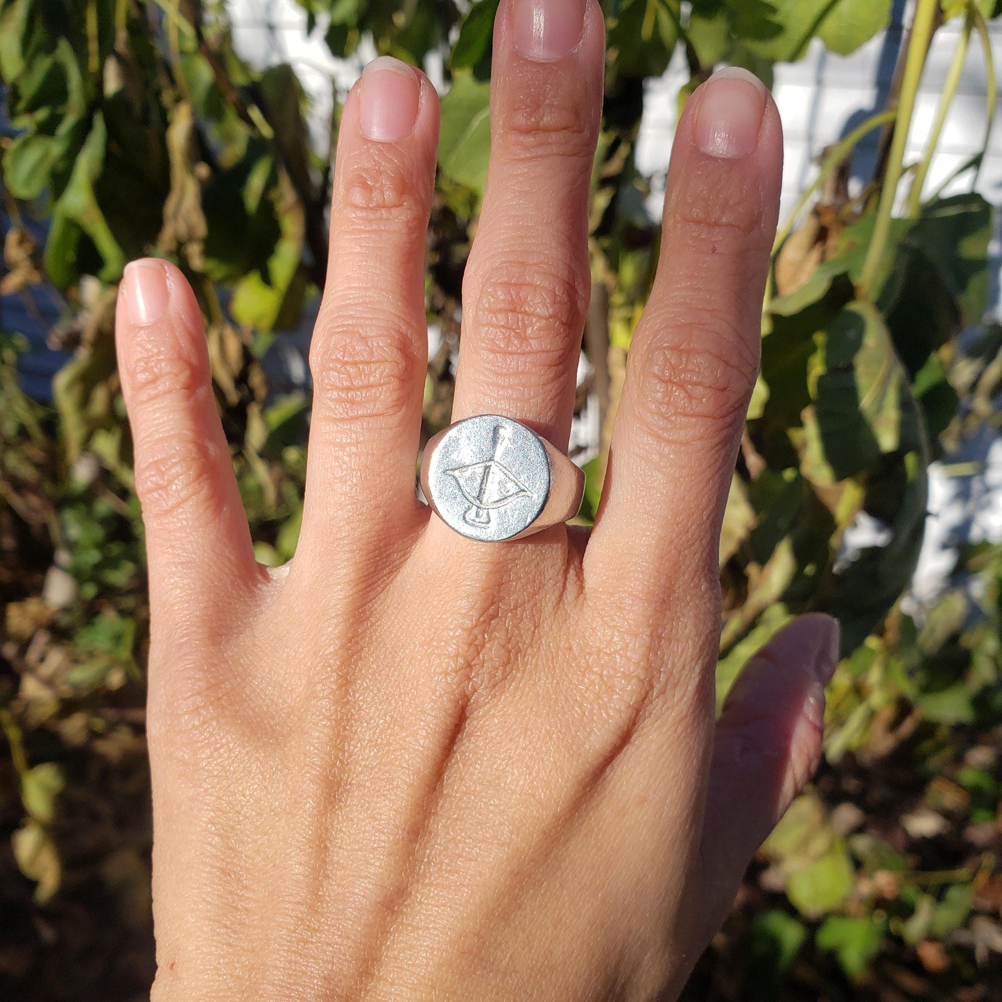 Crossbow wax seal signet ring