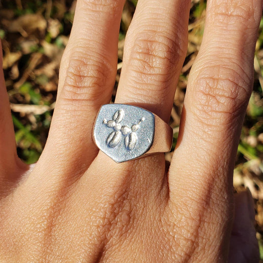 balloon animal wax seal signet ring