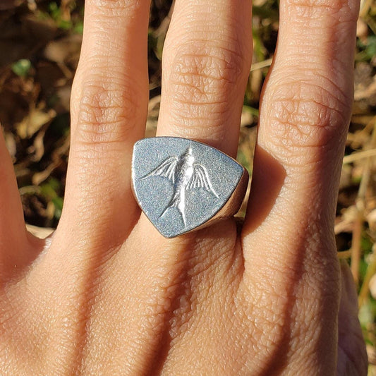 Swallow wax seal signet ring
