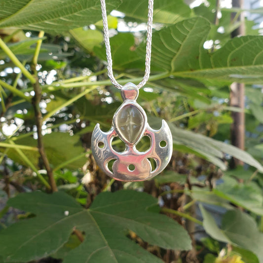 moonstone crescent butt pendant
