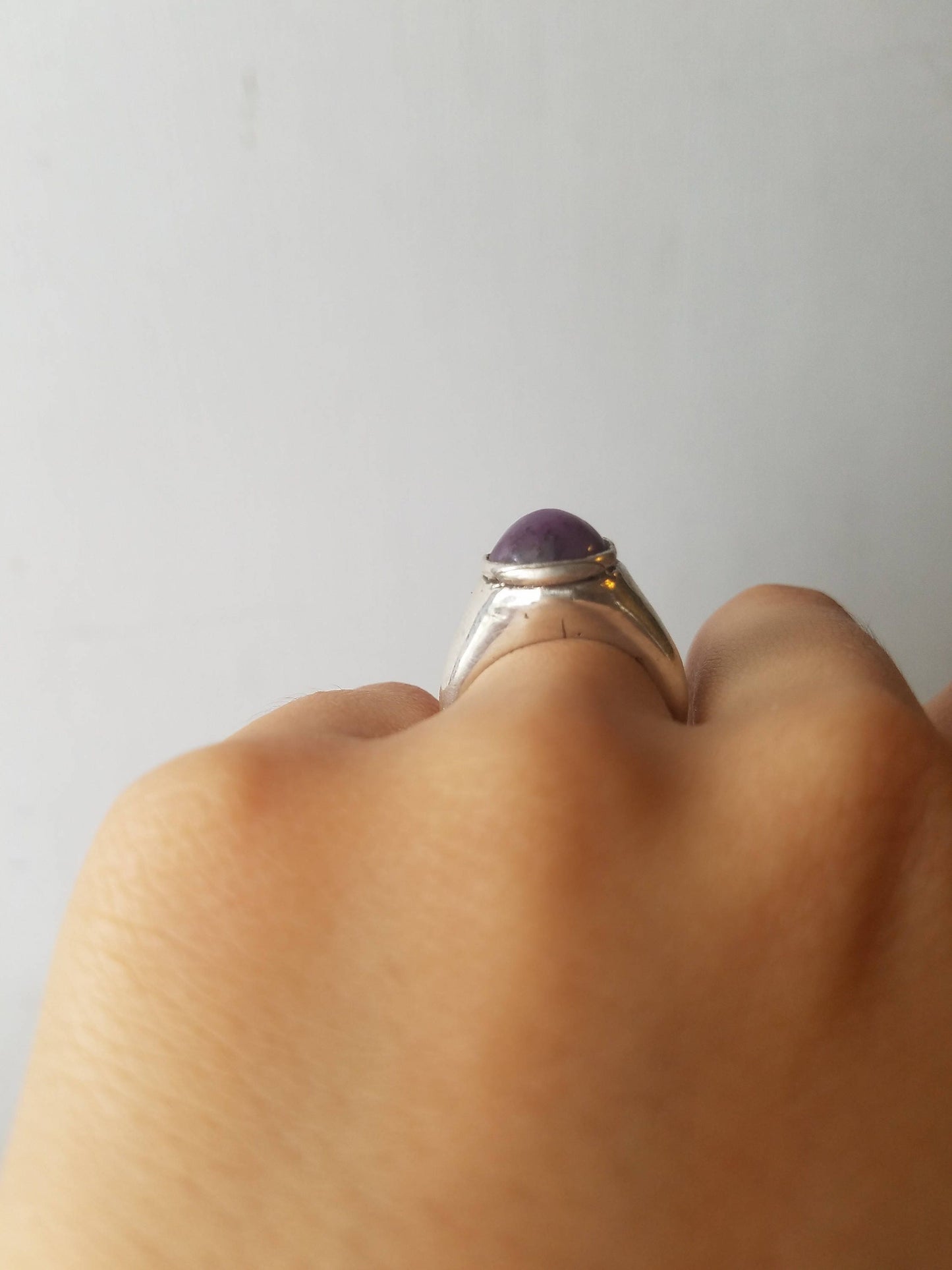 natural pink ruby silver ring