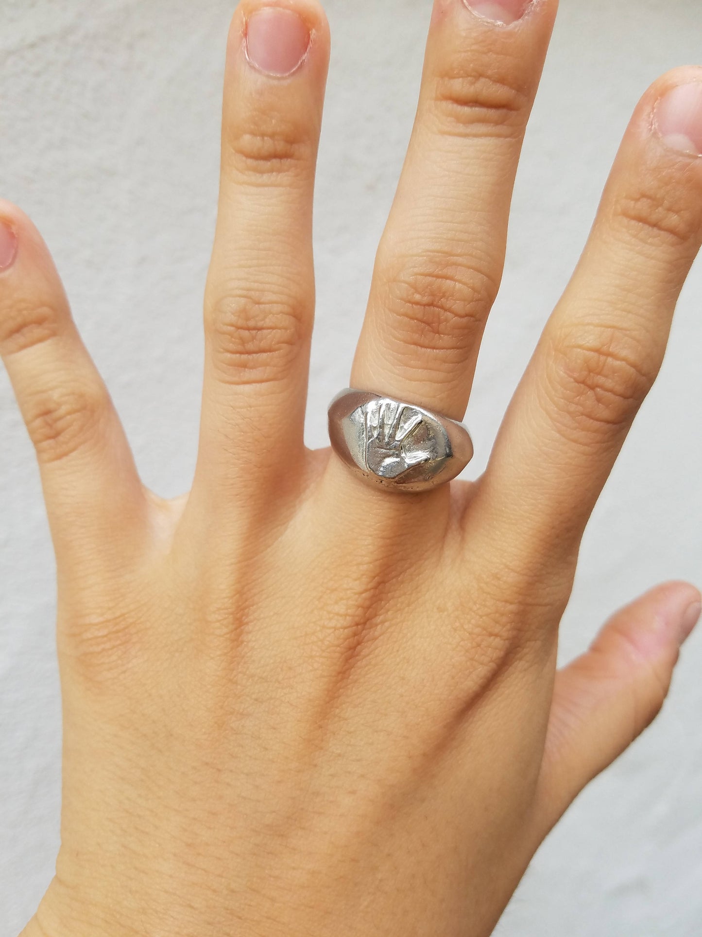 High five handprint wax seal signet ring