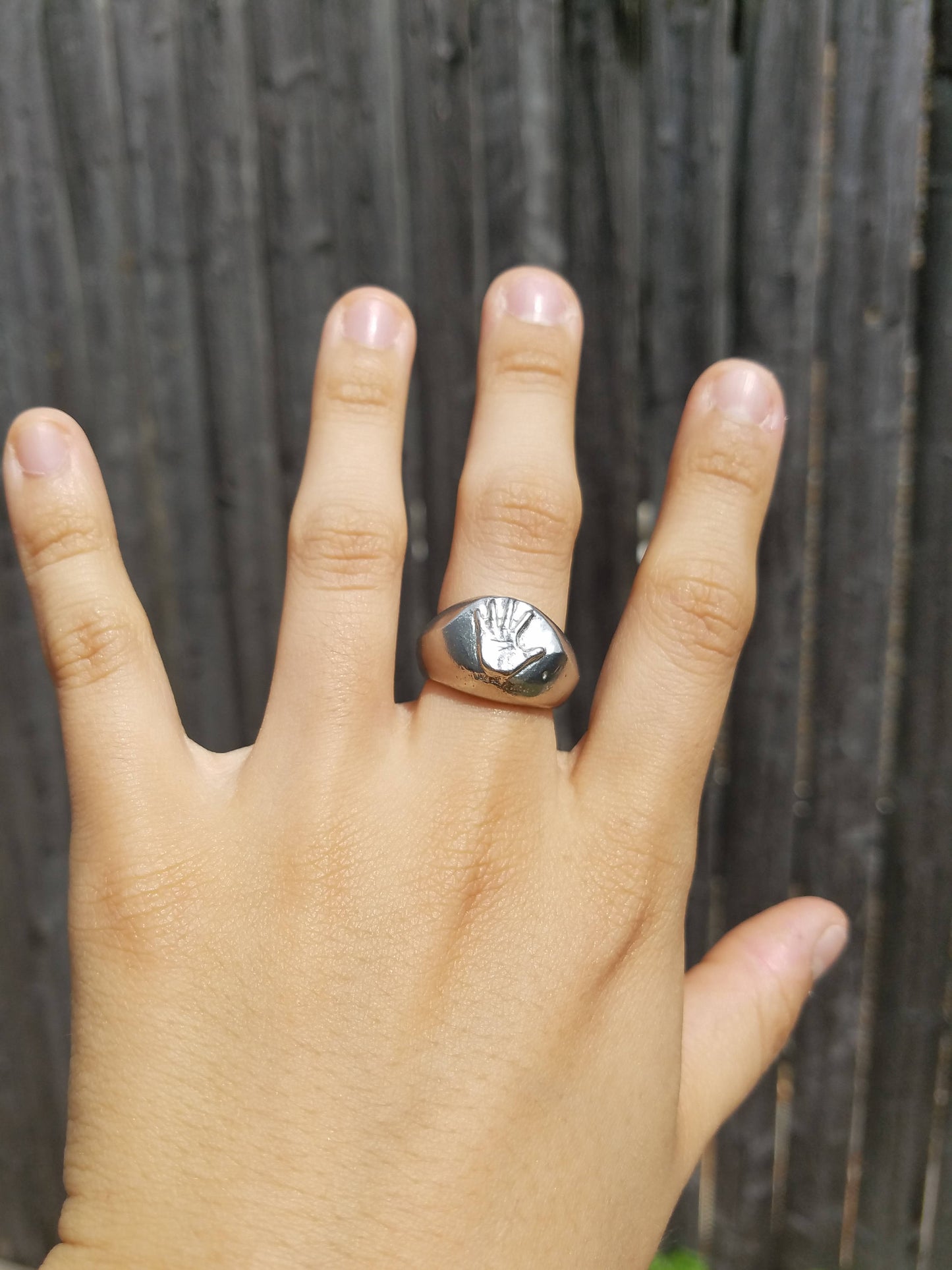 High five handprint wax seal signet ring