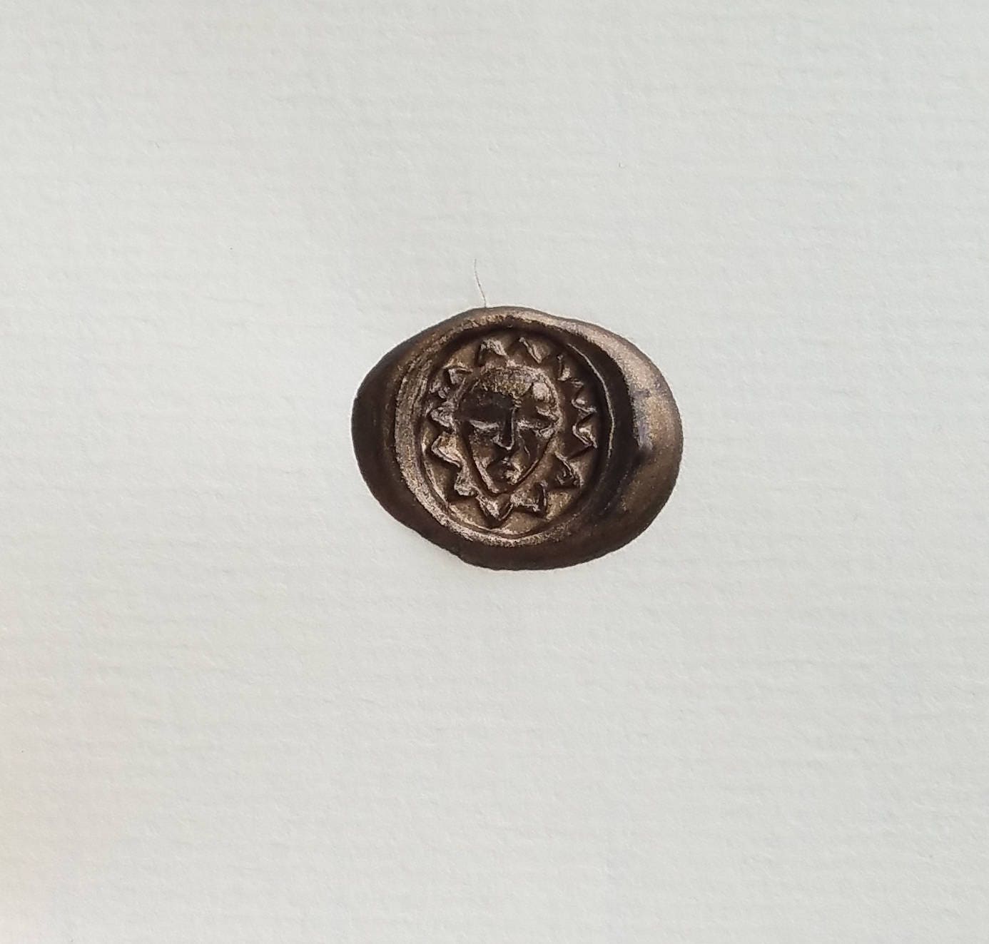 Sun mask wax seal signet ring