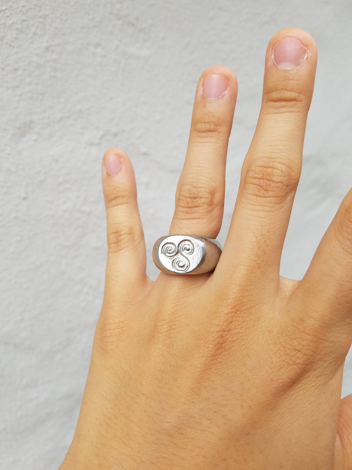 Pictish spiral wax seal signet ring