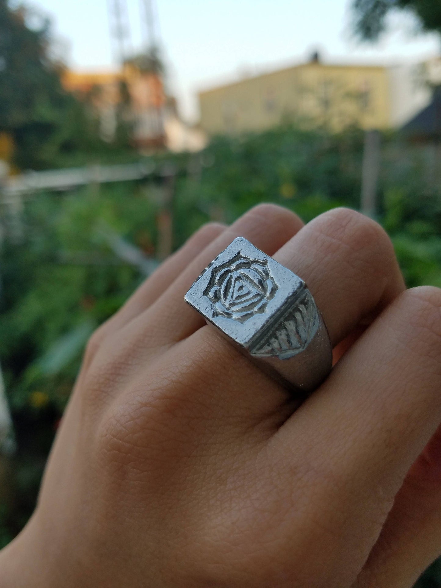 Kali Yantra wax seal signet ring