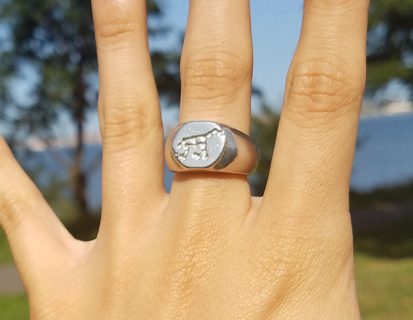 Ursa Major constellation wax seal signet ring