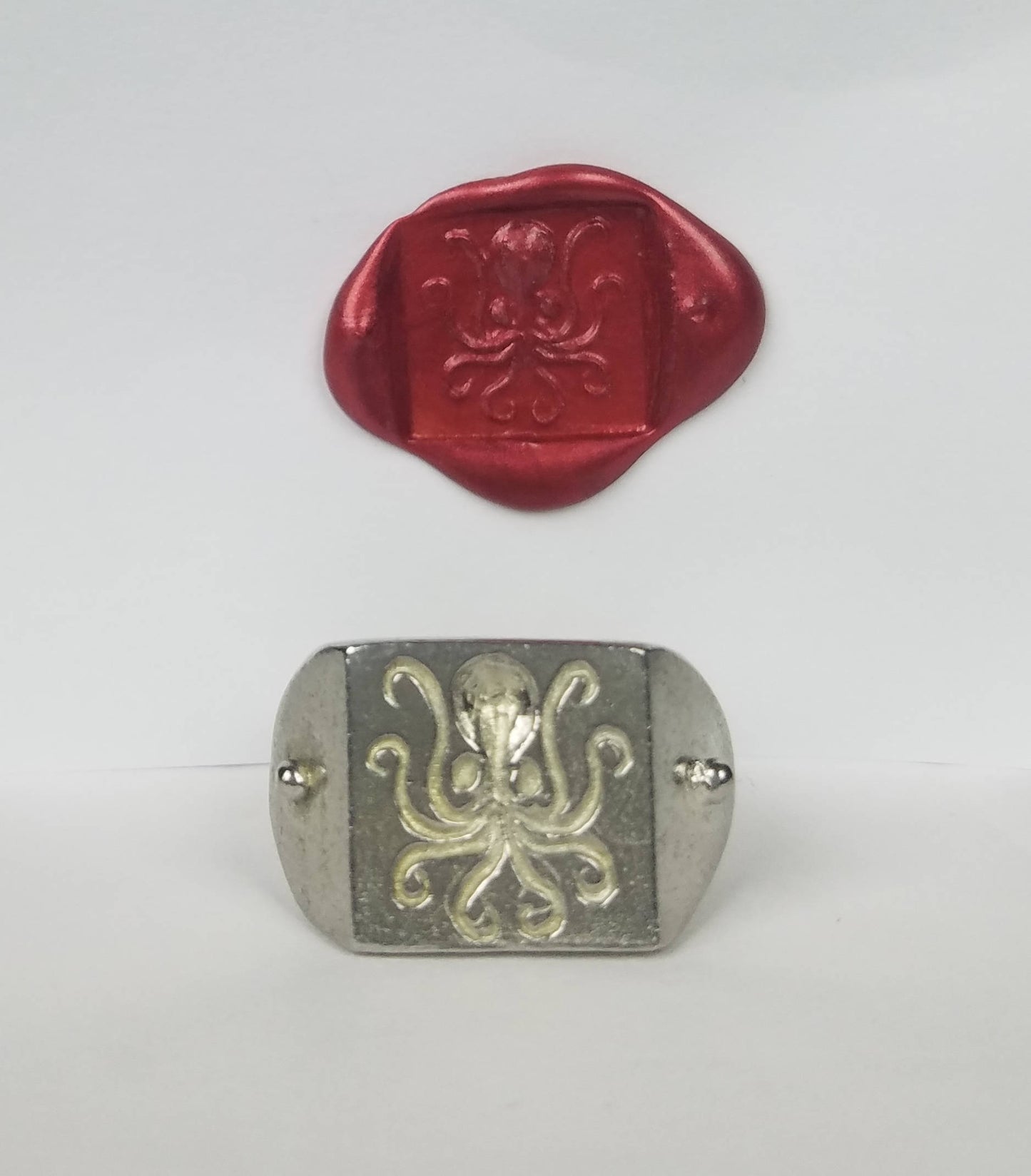 Octopus wax seal signet ring