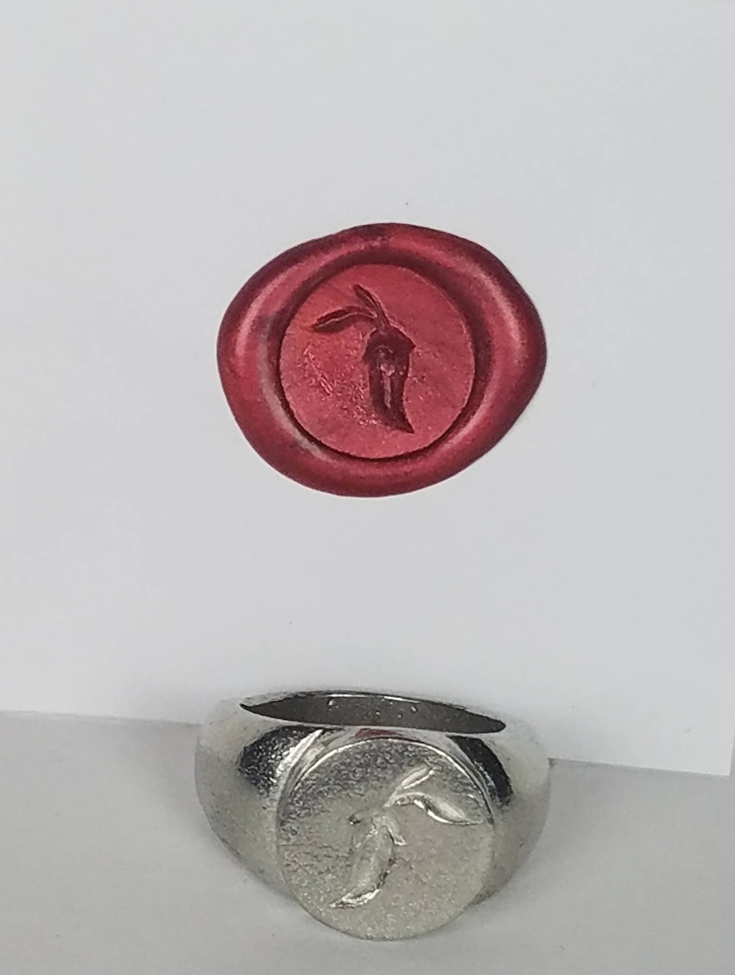 chili pepper wax seal signet ring