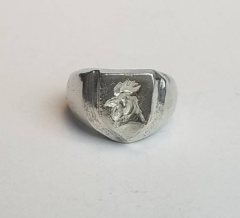 Cock head wax seal signet ring