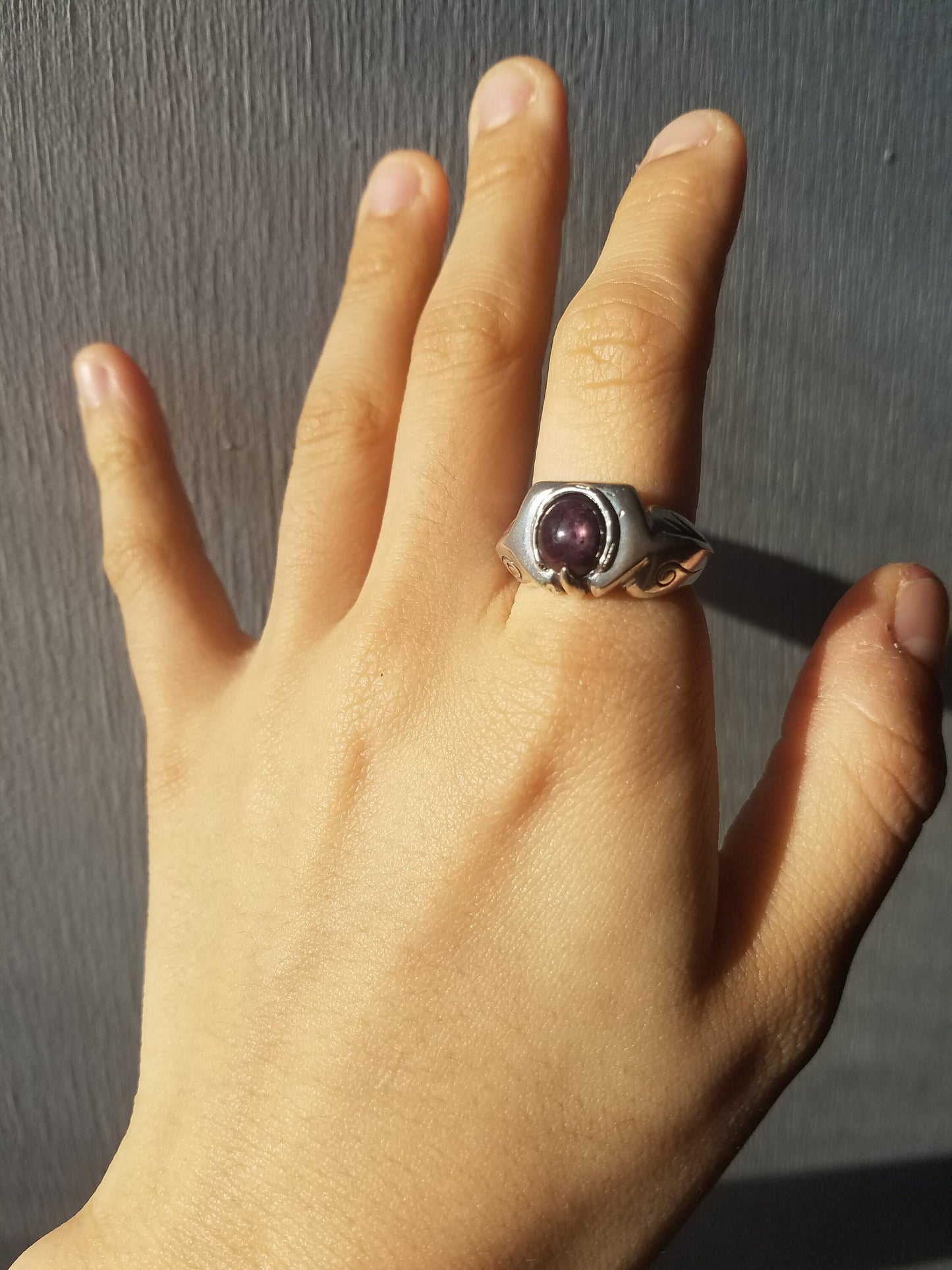 Star ruby silver ring