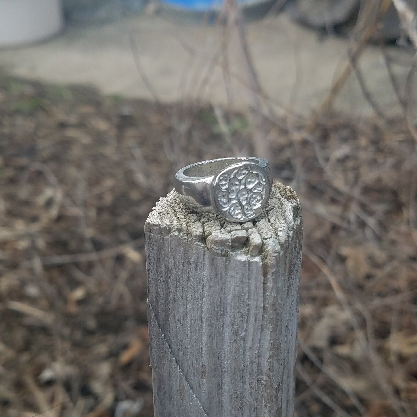 Trapped souls wax seal signet ring