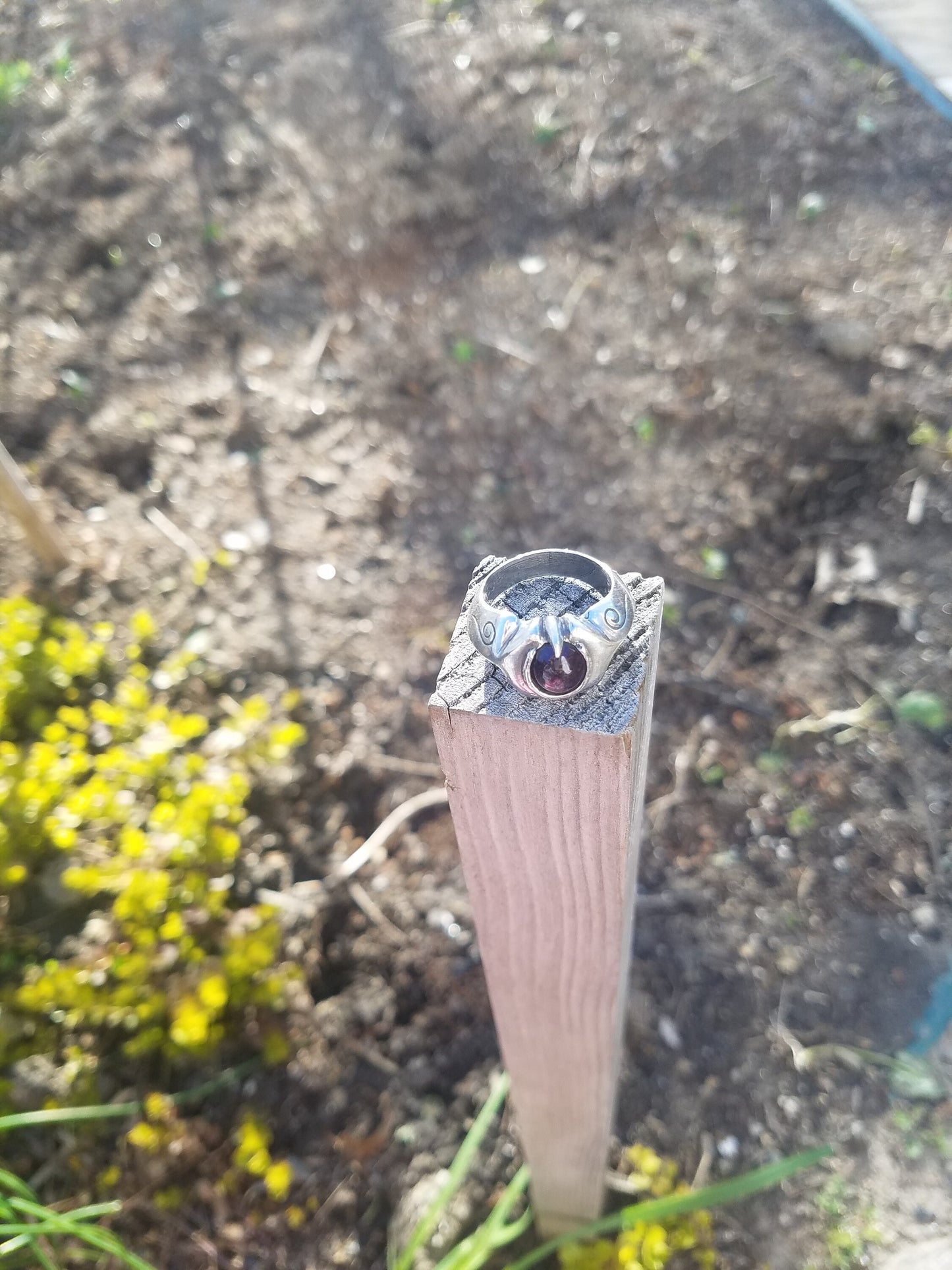 Star ruby silver ring