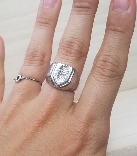 pineapple wax seal signet ring