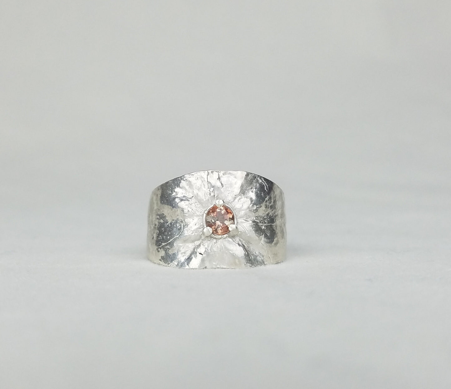 andalusite sterling silver orange peel ring.