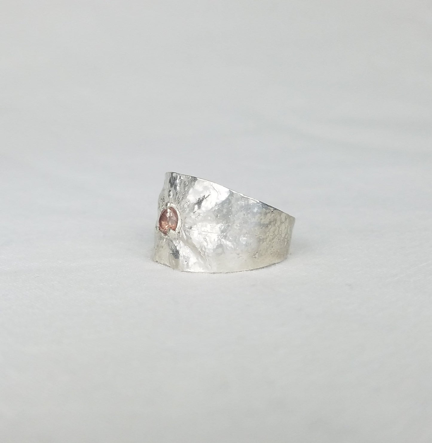 andalusite sterling silver orange peel ring.