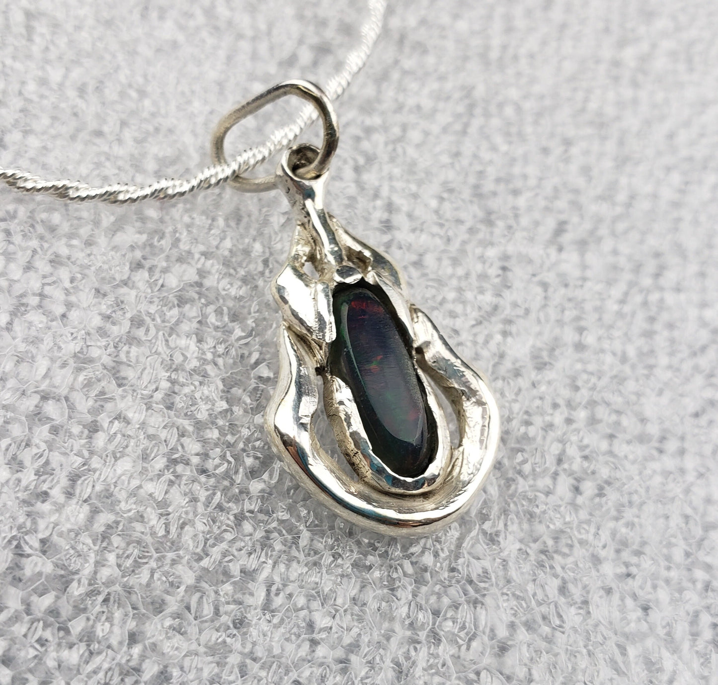 black opal fire pendant